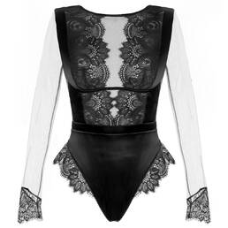 PRELUDE body manches longues en dentelle Clair de Lune PRELUDE body manches longues en dentelle Clair de Lune